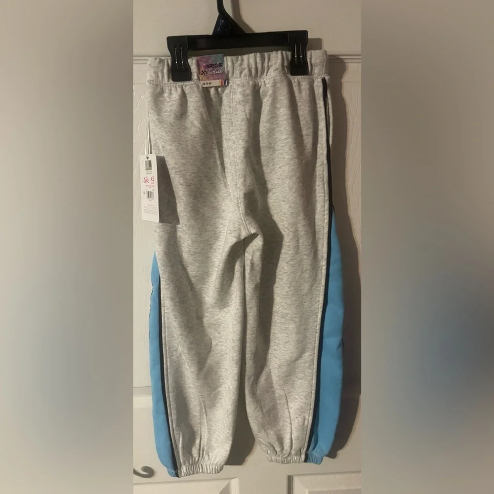 Justice x NASCAR Fleece Jogger Pants Girls XS 5/6 Pearl Heather NWT